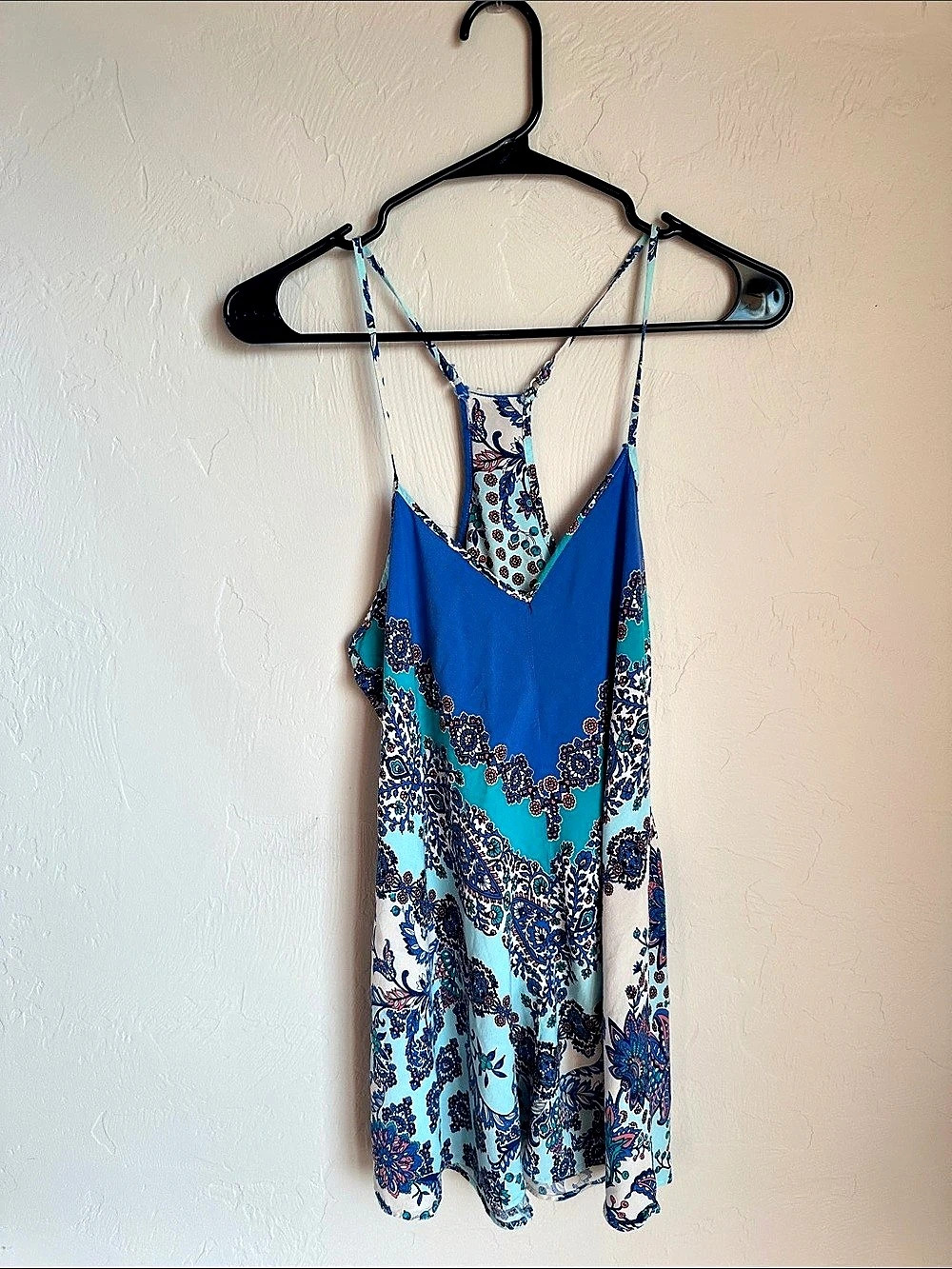 inBloom Floral Tank in Blue & Pink